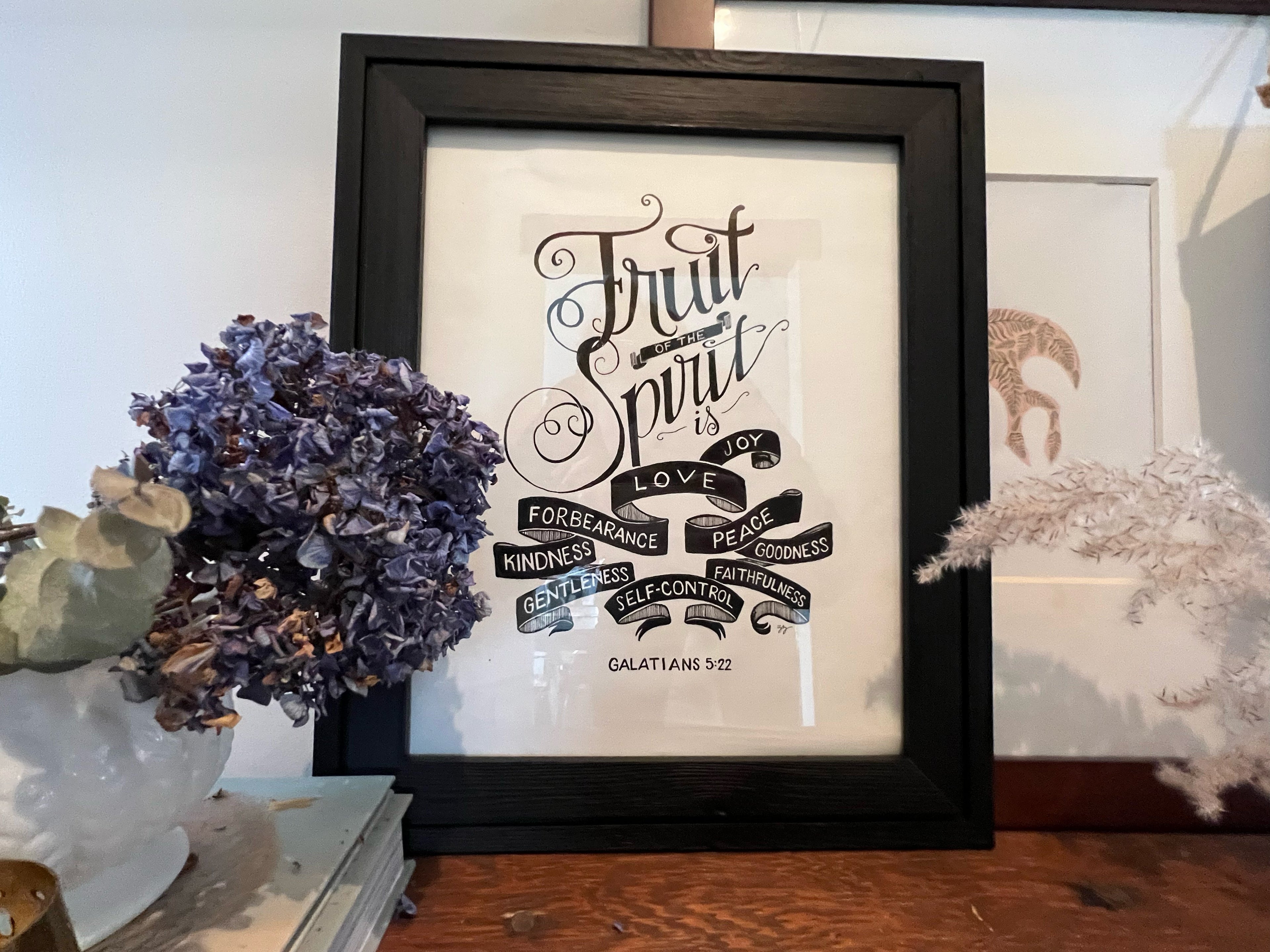 8.5" x11" print shown in two types of frames.
