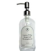 Clear glass I Can Do All Things multipurpose Gratitude Bottle with silver pump.