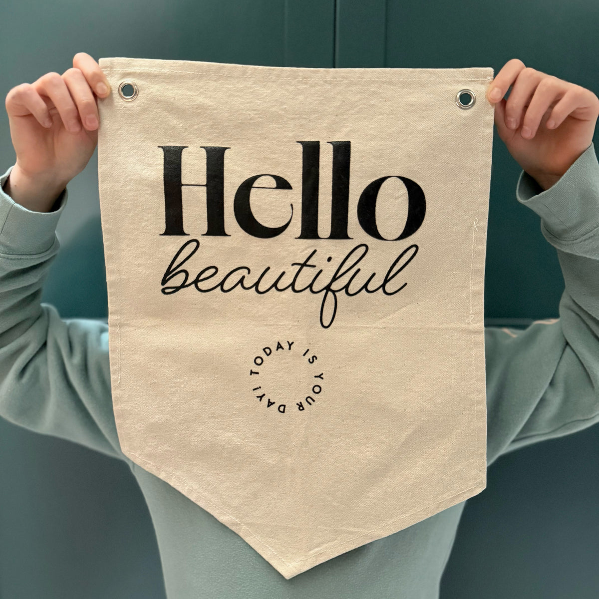 Hello Beautiful Canvas Wall Hanging