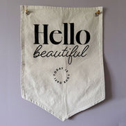 Hello Beautiful Canvas Wall Hanging
