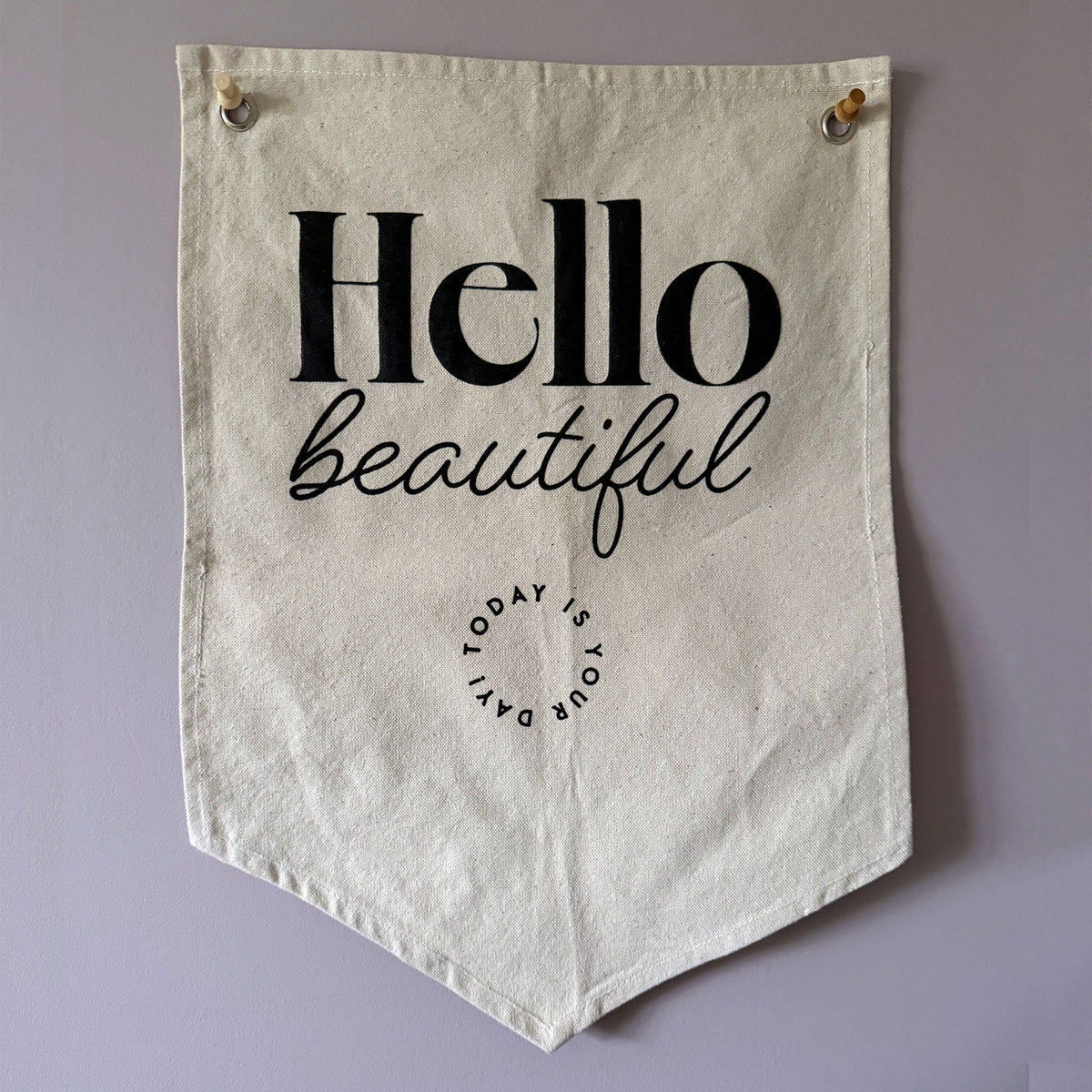 Hello Beautiful Canvas Wall Hanging