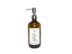 Amber glass Fruits of the Spirit dish soap Gratitude Bottle with silver pump.