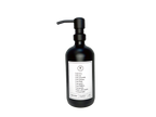 Black glass Fruits of the Spirit dish soap Gratitude Bottle with black pump.