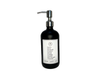 Black glass Fruits of the Spirit dish soap Gratitude Bottle with silver pump.