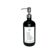 Black glass I am Salt & Light lotion Gratitude Bottle with silver pump.