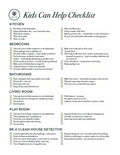 FREE Kids Can Help Tidy Home Checklist Digital Download
