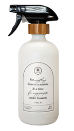 White glass Seasons multipurpose Gratitude Bottle with spray pump