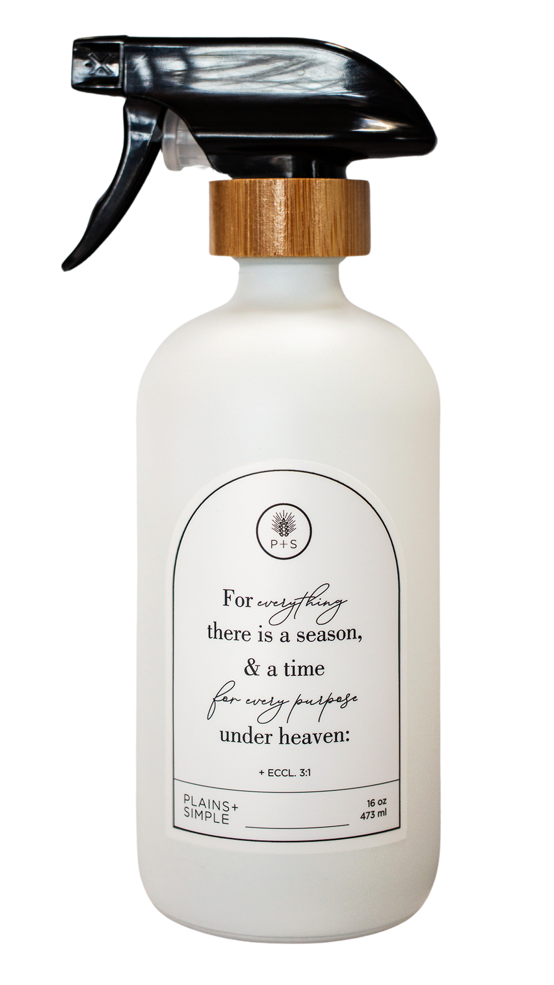 White glass Seasons multipurpose Gratitude Bottle with spray pump