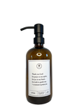 Amber glass Thank You Lord lotion Gratitude Bottle with black pump.
