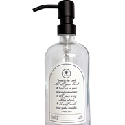 Clear glass Trust multipurpose Gratitude Bottle with black pump.