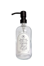 Clear glass Trust multipurpose Gratitude Bottle with black pump.