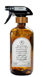 Amber glass Trust multipurpose Gratitude Bottle with spray pump.
